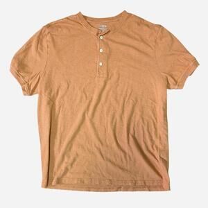 J.Crew Men's Orange and Tan Shirt